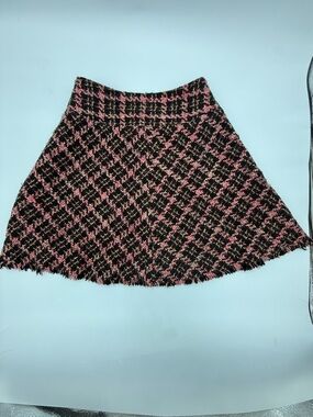 Y2K INC International Concepts Pink and Black Tweed A-Line Skirt